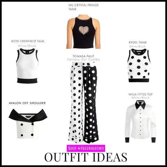 Alice + Olivia Tomasa Polka Dot Cuffed Black White Colorblock Pant - Picture 10 of 17